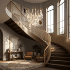 Lucerna LED Glass Flame Chandelier - Dia 23.6″ × H 39.4″Gold & ClearWarm LightBlushlighting