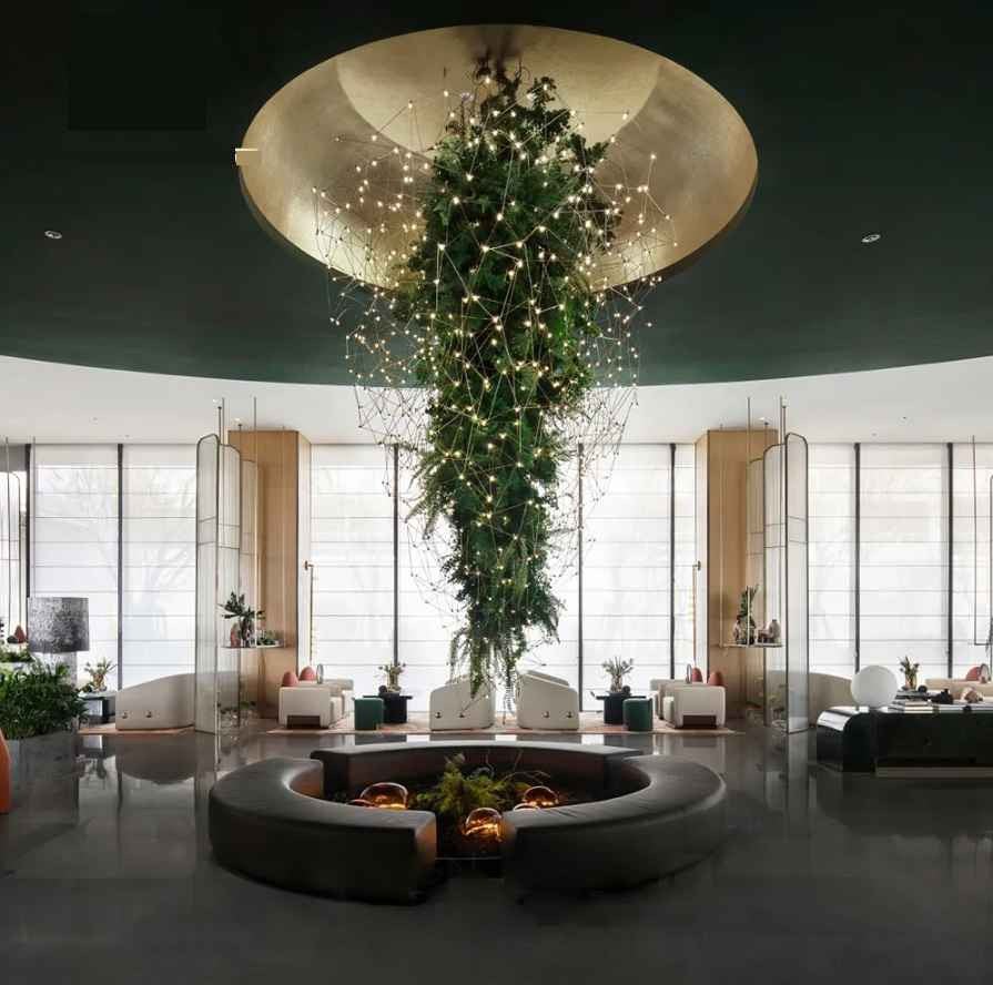 Lucia Tree Branch Chandelier for Foyer - Deep Golden BrownManorlights
