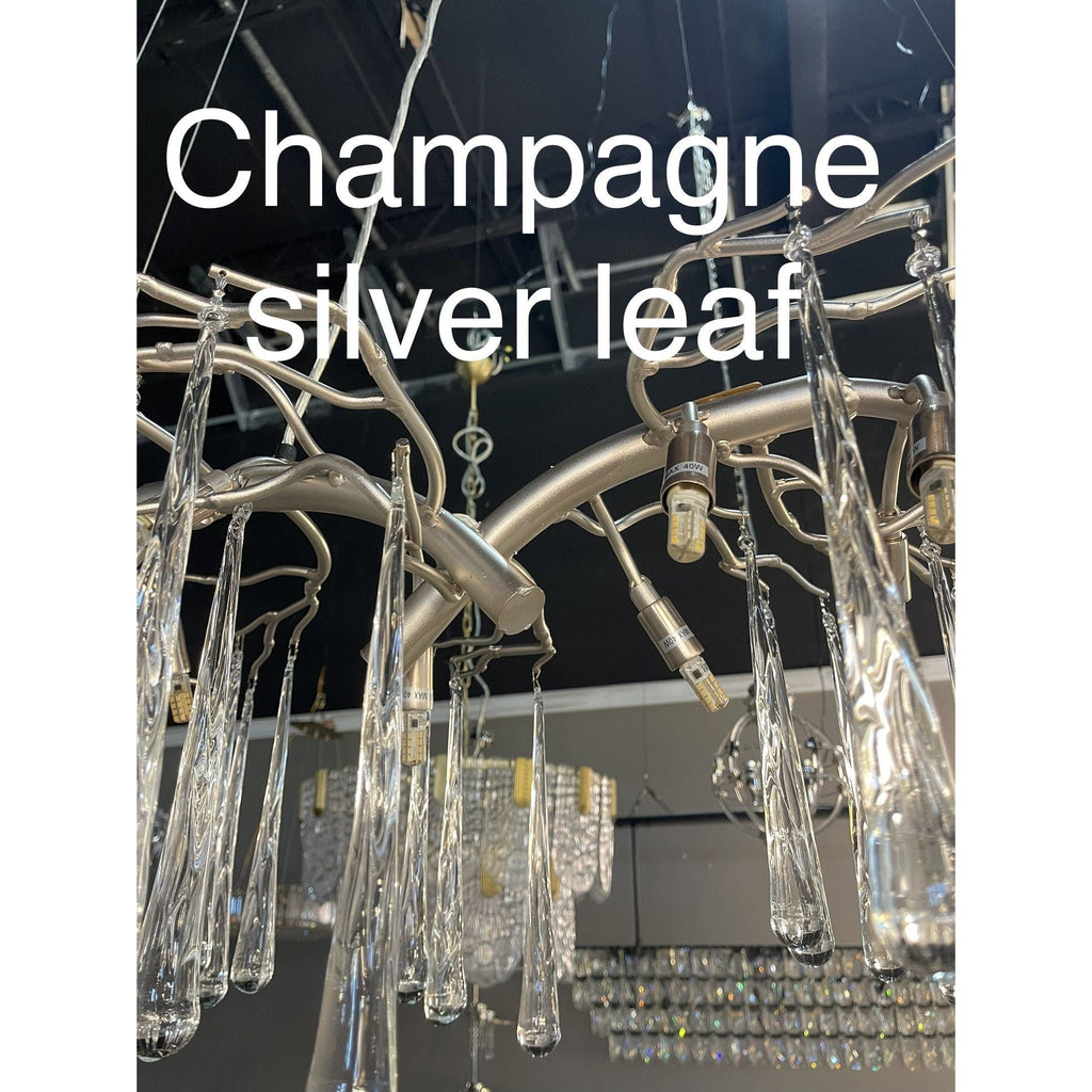 Lukas Oval Branching Brass Linear Teardrop Chandelier - 73" LengthDark Copper - Manorlights
