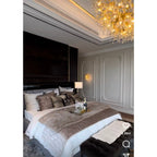 Lukas Oval Branching Brass Linear Teardrop Chandelier - 73" LengthDark Copper - Manorlights