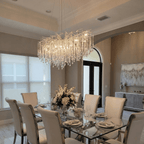 Lukas Oval Branching Brass Linear Teardrop Chandelier - 73" LengthDark Copper - Manorlights