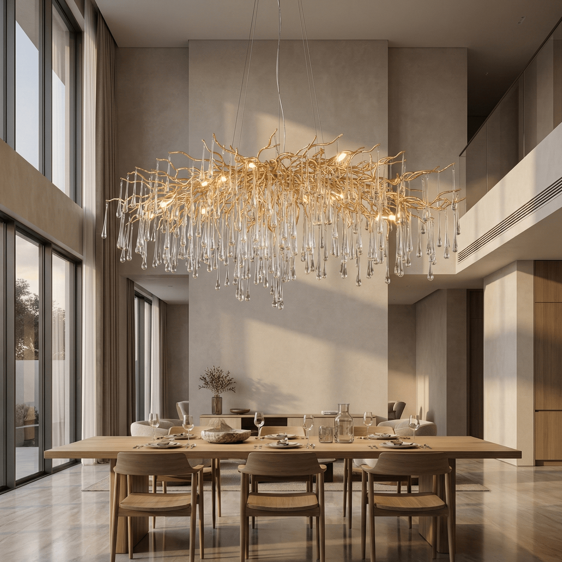 Lukas Oval Branching Brass Linear Teardrop Chandelier - 47" lengthDark Copper - Manorlights