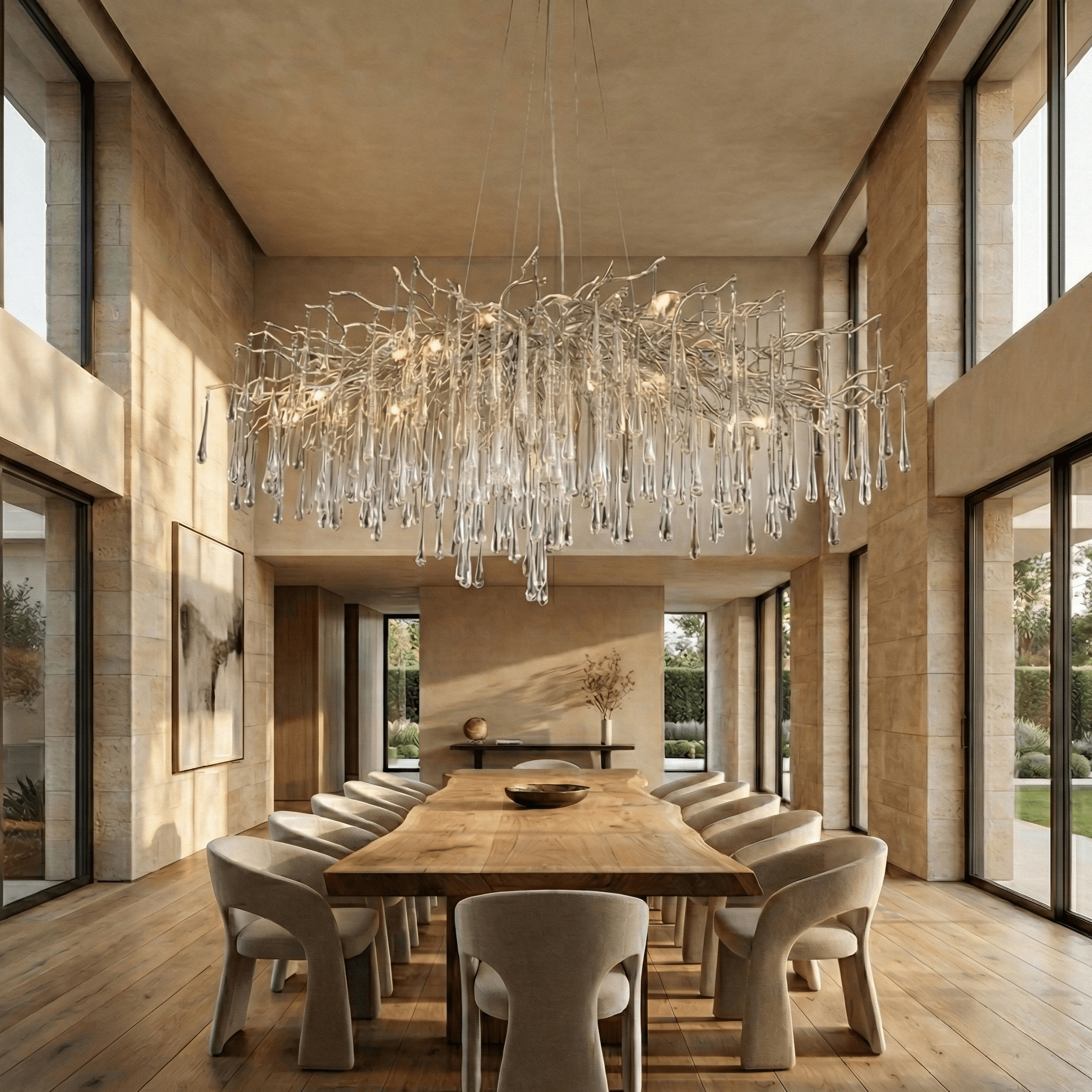 Lukas Oval Branching Brass Linear Teardrop Chandelier - 73" LengthDark Copper - Manorlights