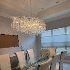 Lukas Oval Branching Brass Linear Teardrop Chandelier - 47" lengthDark Copper - Manorlights
