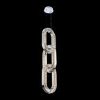 Luxury Crystal and Metal Chain Pendant Chandelier for High Ceilings with Modern Finish - Vertical/3 Rings/D12"*H48"/26kgGoldWarm LightManorlights