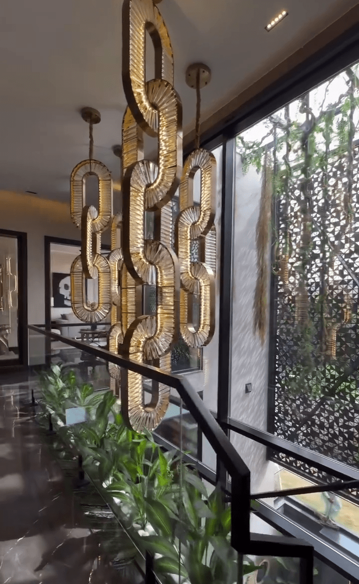 Luxury Crystal and Metal Chain Pendant Chandelier for High Ceilings with Modern Finish - Vertical/3 Rings/D12"*H48"/26kgGoldWarm LightManorlights