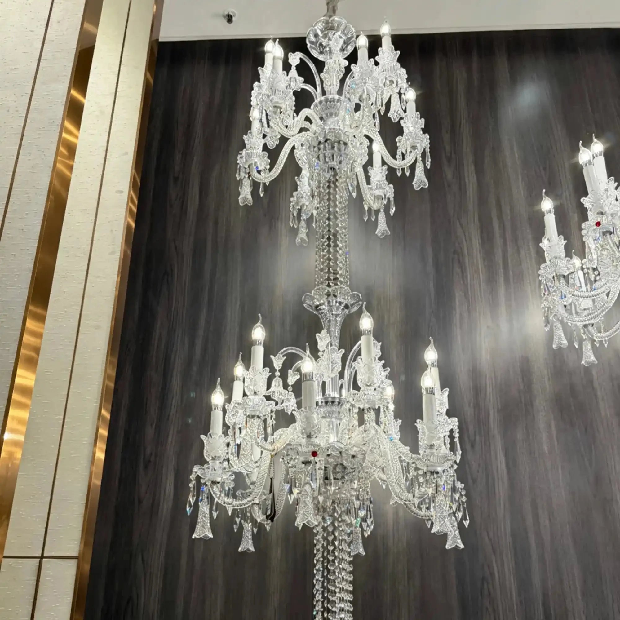 Luxury Dual-Tier Palace Crystal Chandelier - 24 Lights/D32.28"*H90.55"(D82cm*H230cm)Warm LightManorlights