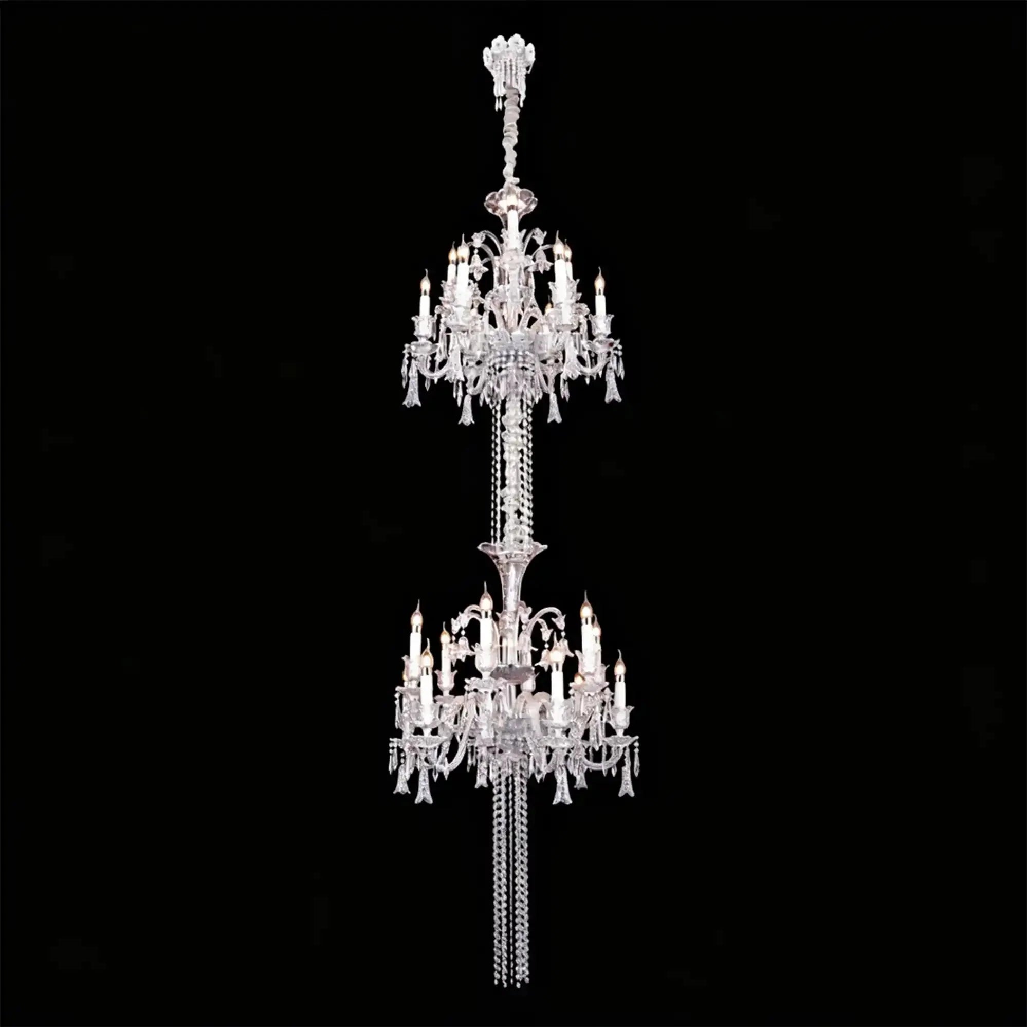 Luxury Dual-Tier Palace Crystal Chandelier - 24 Lights/D32.28"*H90.55"(D82cm*H230cm)Warm LightManorlights