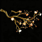 Luxury Elegant Golden Branch Blossom Twig Natural Crystal Lighting Set - Pendant Chandelier/L50.39“*W24.8”Warm LightManorlights