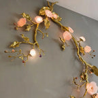 Luxury Elegant Golden Branch Blossom Twig Natural Crystal Lighting Set - Pendant Chandelier/L50.39“*W24.8”Warm LightManorlights