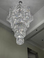 Luxury Extra Large Plaza Multi-Tier Crystal Chandelier For Hotel Hall / 2 Story Foyer / High Ceiling Living Room-Chandeliers-Manolights-Manolights