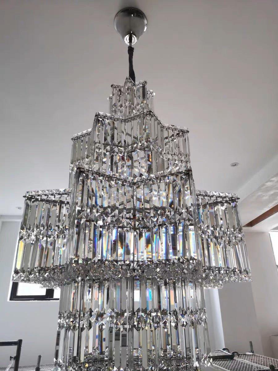 Luxury Extra Large Plaza Multi-Tier Crystal Chandelier For Hotel Hall / 2 Story Foyer / High Ceiling Living Room-Chandeliers-Manolights-Manolights