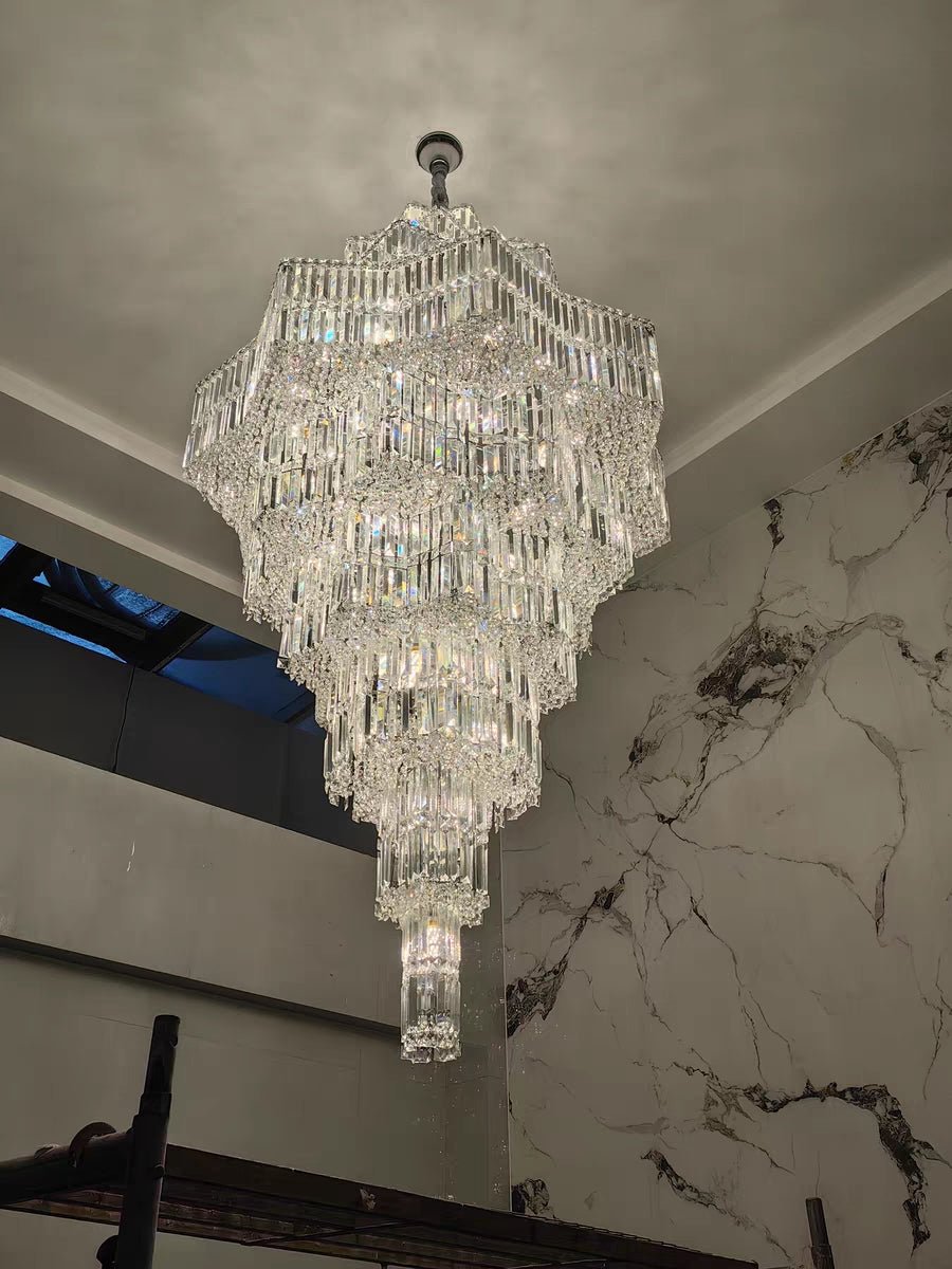 Luxury Extra Large Plaza Multi-Tier Crystal Chandelier For Hotel Hall / 2 Story Foyer / High Ceiling Living Room-Chandeliers-Manolights-Manolights