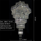 Luxury Extra Large Plaza Multi-Tier Crystal Chandelier For Hotel Hall / 2 Story Foyer / High Ceiling Living Room-Chandeliers-Manolights-Manolights