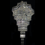 Luxury Extra Large Plaza Multi-Tier Crystal Chandelier For Hotel Hall / 2 Story Foyer / High Ceiling Living Room-Chandeliers-Manolights-D39.4"*H70.9"(D100cm*H180cm)/40 Lights/75.9 kg-Warm Light-Manolights