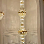 Luxury Majesty Grand Crown Top Cascading Long Tiered Crystal Chandelier - D23.62"*H137.80" (D60cm*H350cm)Warm LightManorlights