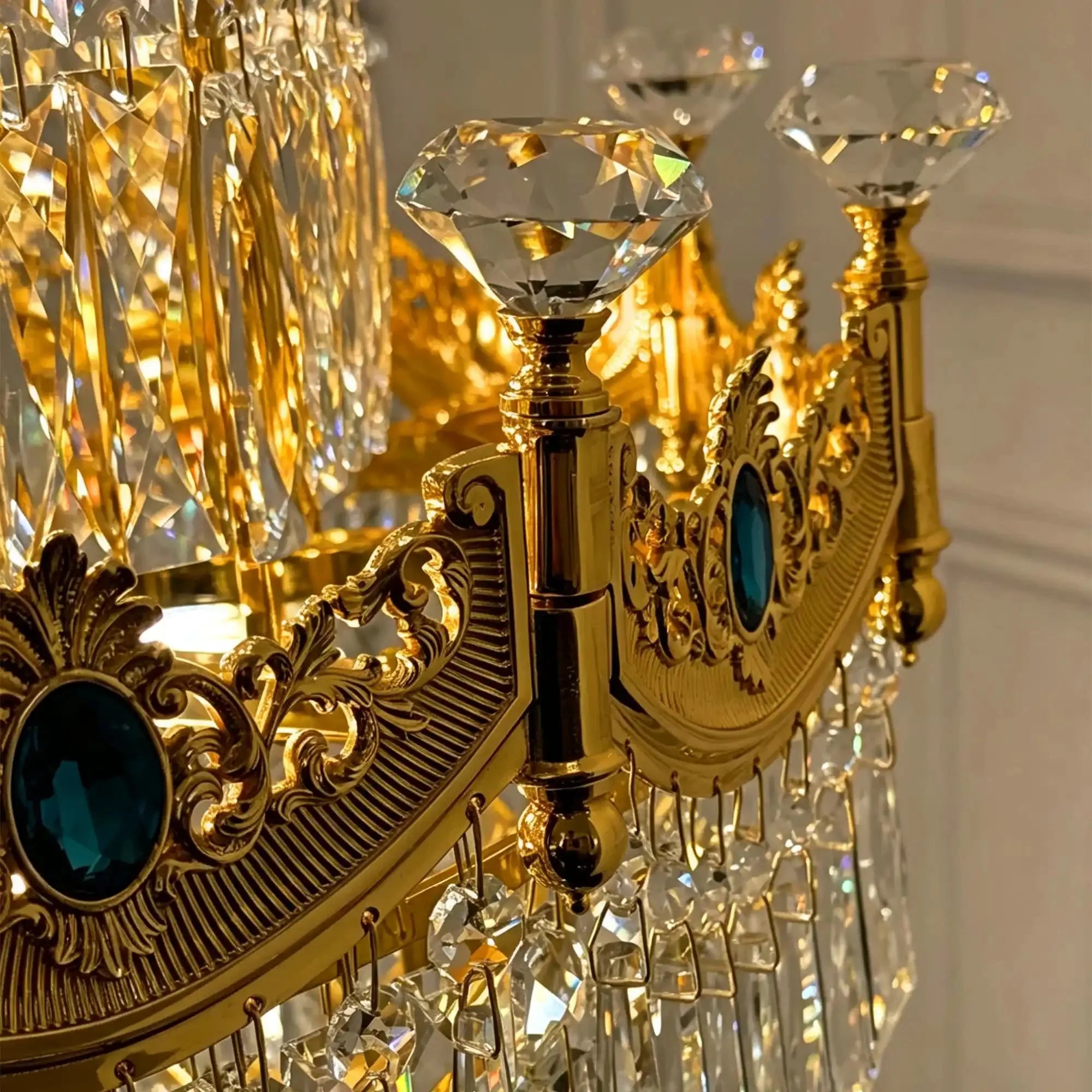 Luxury Majesty Grand Crown Top Cascading Long Tiered Crystal Chandelier - D23.62"*H137.80" (D60cm*H350cm)Warm LightManorlights