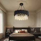 Luxury Modern Living Room Black Crystal Light Fixture - W17.7‘’×H15''Manorlights