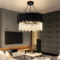 Luxury Modern Living Room Black Crystal Light Fixture - W17.7‘’×H15''Manorlights