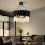 Luxury Modern Living Room Black Crystal Light Fixture - W17.7‘’×H15''Manorlights