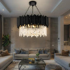 Luxury Modern Living Room Black Crystal Light Fixture - W17.7‘’×H15''Manorlights