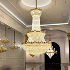 Luxury Palace-Style Tiered Gilded Brass Arm Crystal Chandelier - D64.96"*H90.55" (D165cm*H230cm)Warm LightManorlights