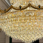 Luxury Palace-Style Tiered Gilded Brass Arm Crystal Chandelier - D64.96"*H90.55" (D165cm*H230cm)Warm LightManorlights
