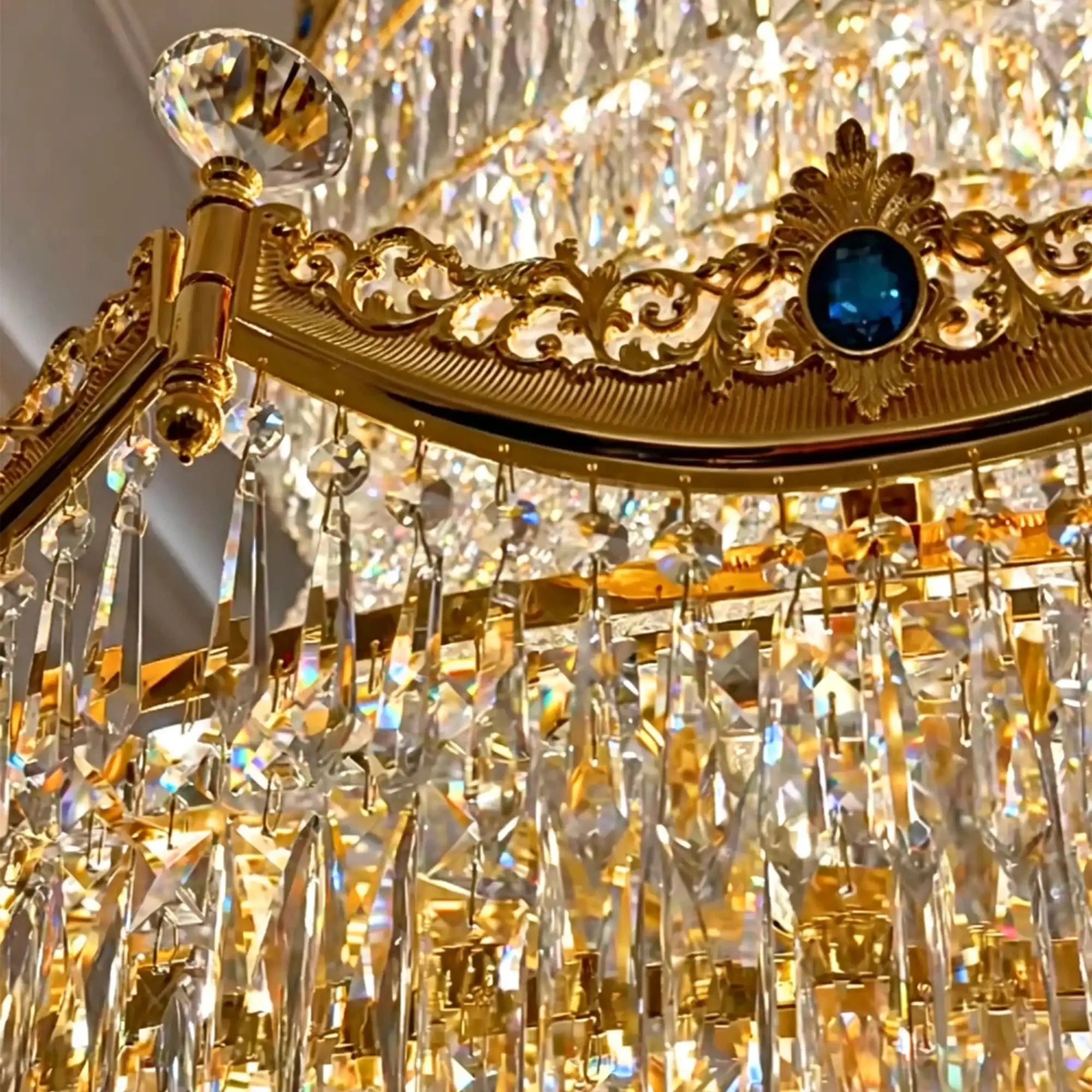 Luxury Palace-Style Tiered Gilded Brass Arm Crystal Chandelier - D64.96"*H90.55" (D165cm*H230cm)Warm LightManorlights