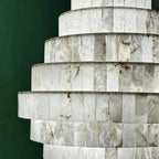 Luxury Sculpted Pyramid-Tier Alabaster Chandelier for High Ceiling - D48.03"*H44.09"(D122cm*H112cm)/85kgWarm Light 3000KManorlights