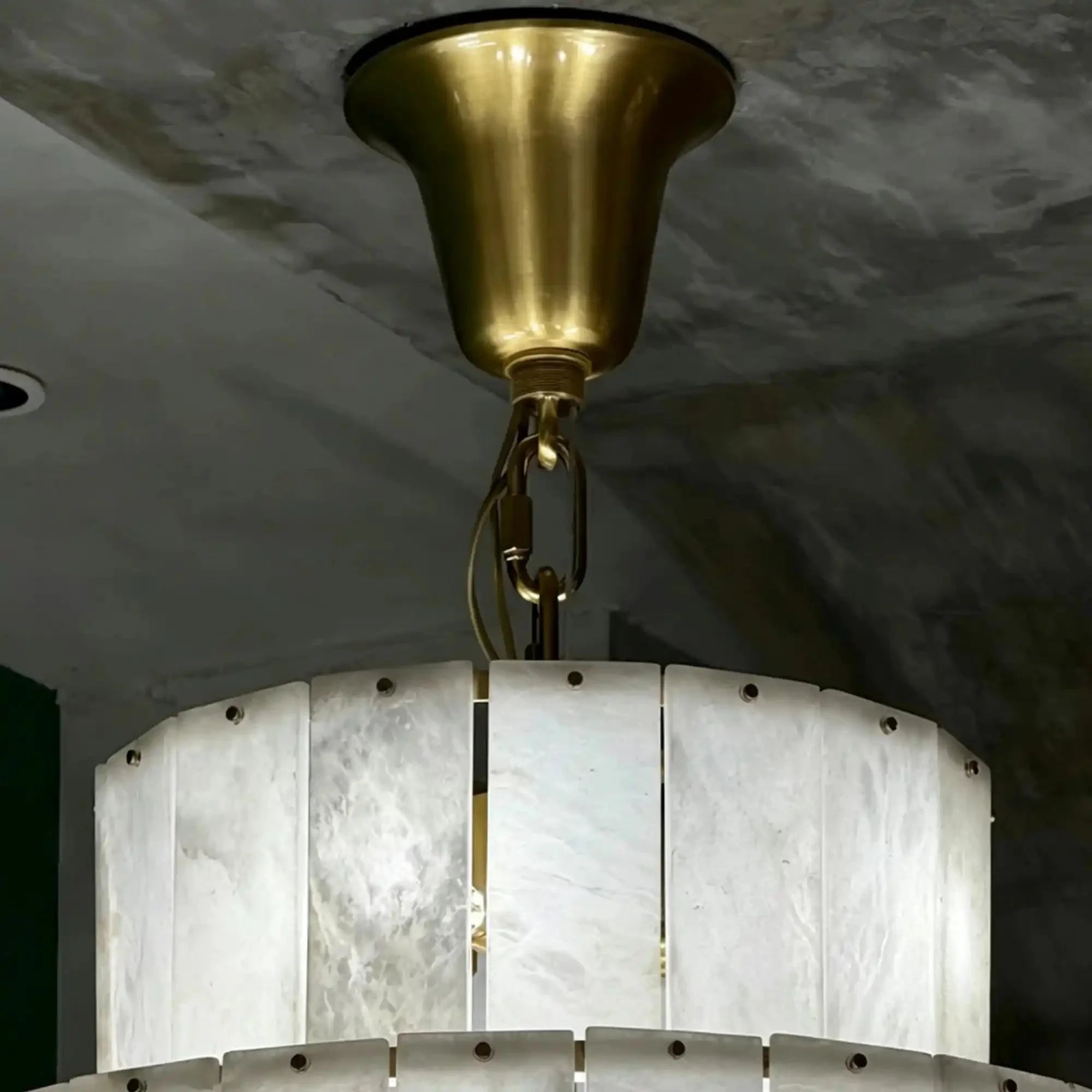 Luxury Sculpted Pyramid-Tier Alabaster Chandelier for High Ceiling - D48.03"*H44.09"(D122cm*H112cm)/85kgWarm Light 3000KManorlights