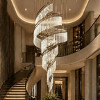 Luxury Spiral Bubble Crystal Chandelier for High Ceiling - CustomWarm LightManorlights
