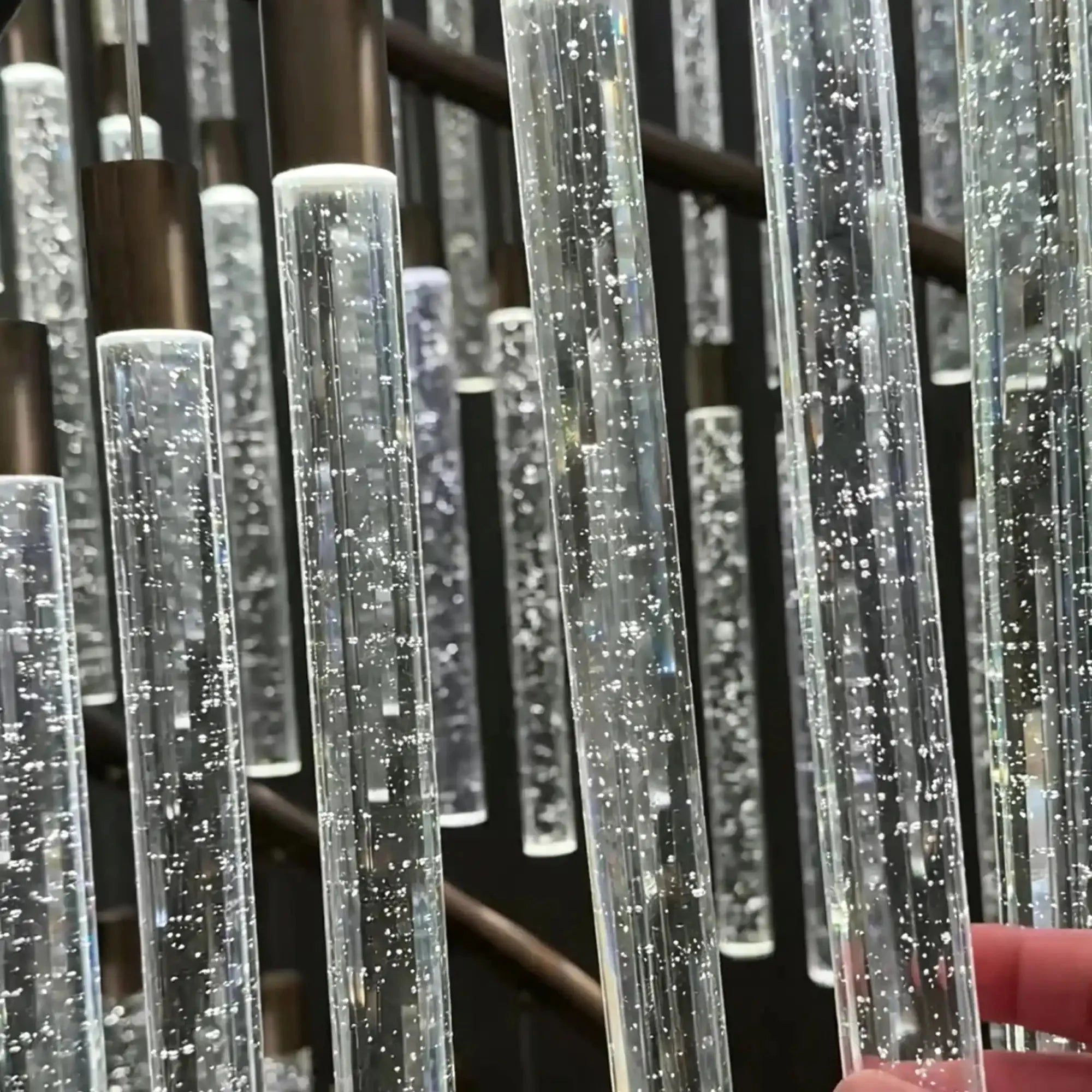 Luxury Spiral Bubble Crystal Chandelier for High Ceiling - CustomWarm LightManorlights