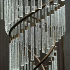 Luxury Spiral Bubble Crystal Chandelier for High Ceiling - CustomWarm LightManorlights