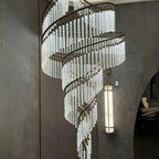 Luxury Spiral Bubble Crystal Chandelier for High Ceiling - CustomWarm LightManorlights