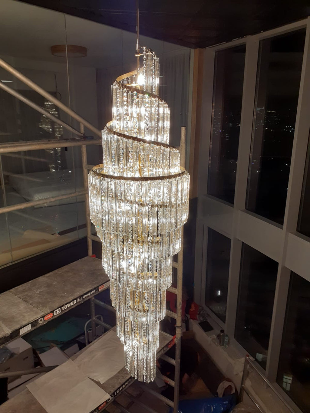 Luxury Spiral Crystal Chandelier for High-ceiling/Foyer/Staircase-Chandeliers-Manorlights