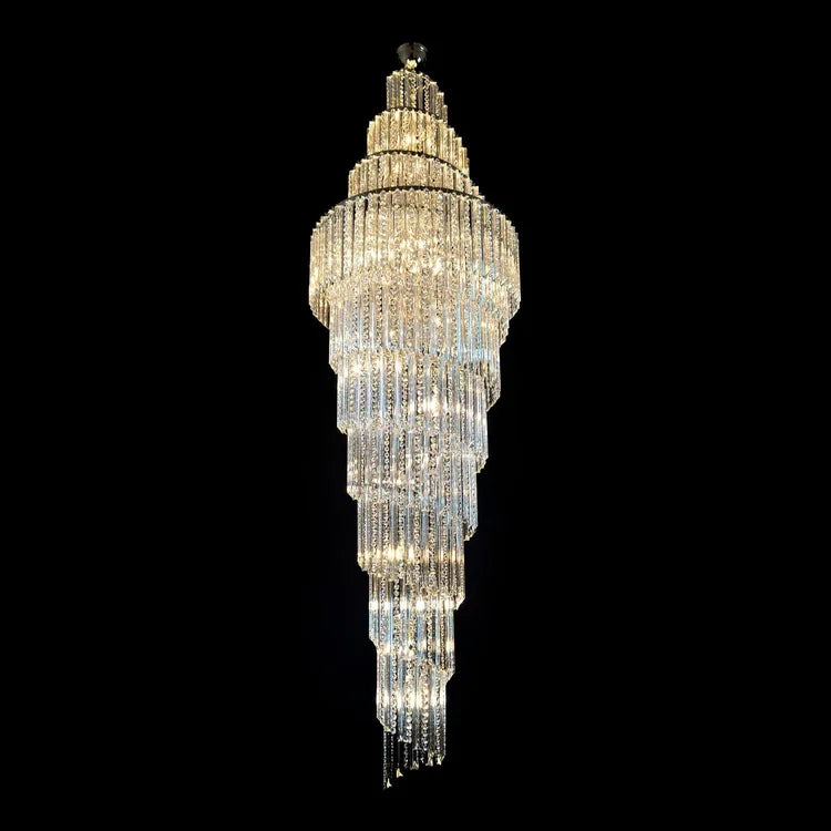 Luxury Spiral Crystal Chandelier for High-ceiling/Foyer/Staircase-Chandeliers-Manorlights