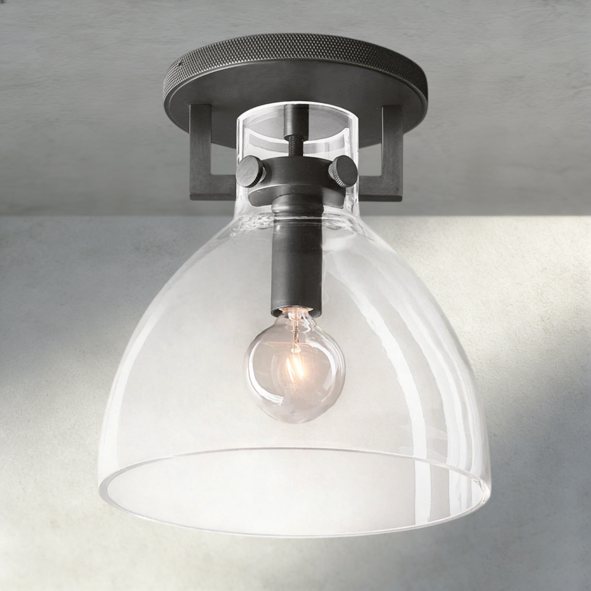 Machinist Glass Cloche Flushmount-Flush Mount-Manorlights
