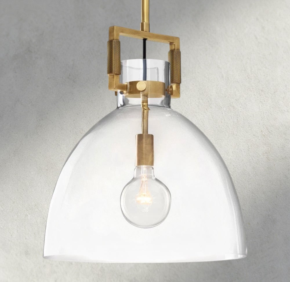 Machinist Glass Cloche Pendant 10", 14", 18"-pendant light-Manorlights