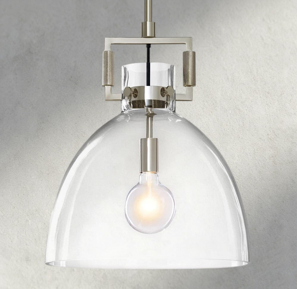 Machinist Glass Cloche Pendant 10", 14", 18"-pendant light-Manorlights