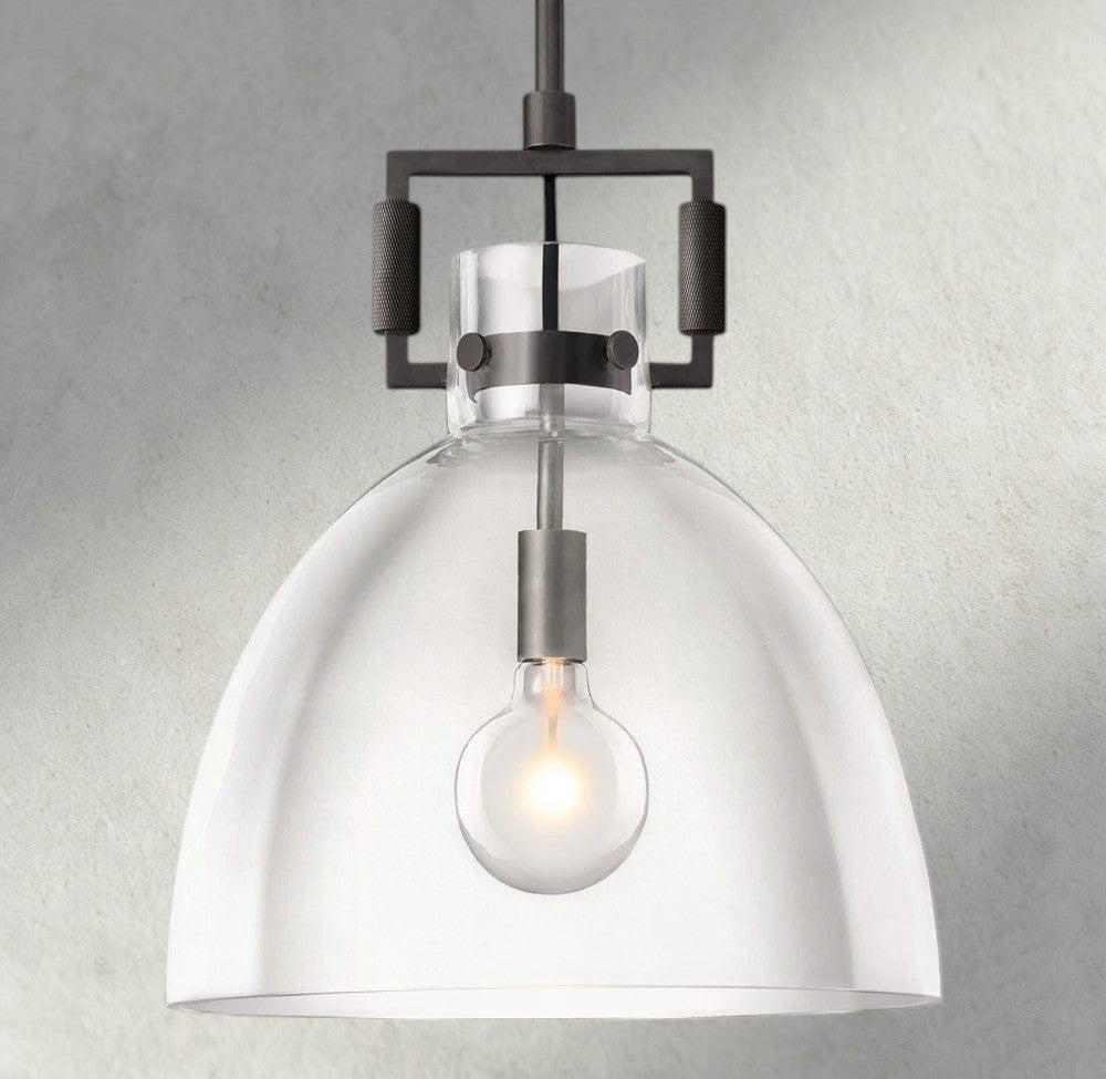 Machinist Glass Cloche Pendant 10", 14", 18"-pendant light-Manorlights