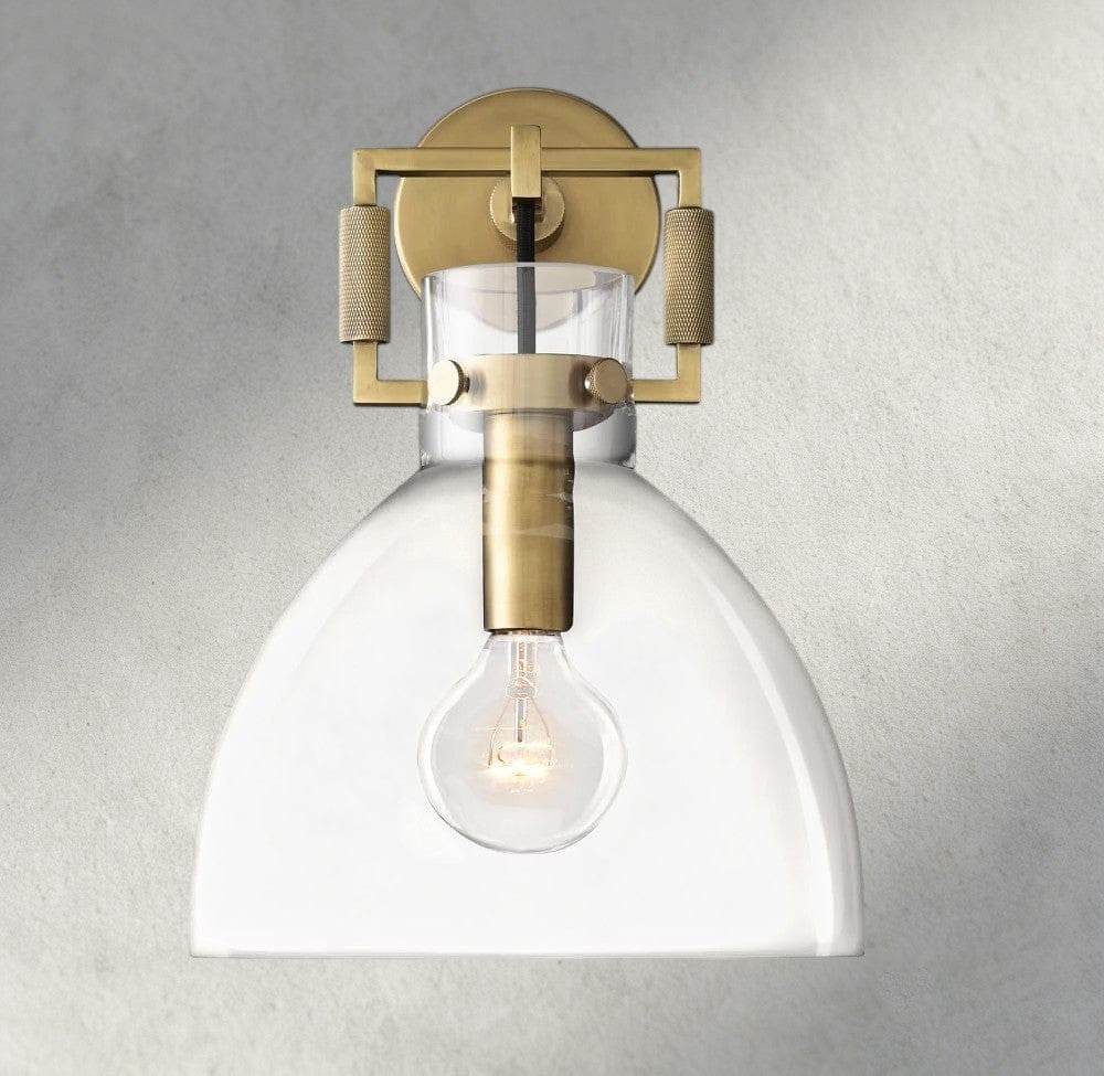 MACHINIST GLASS CLOCHE SCONCE 8", 10"-wall sconce-Manorlights