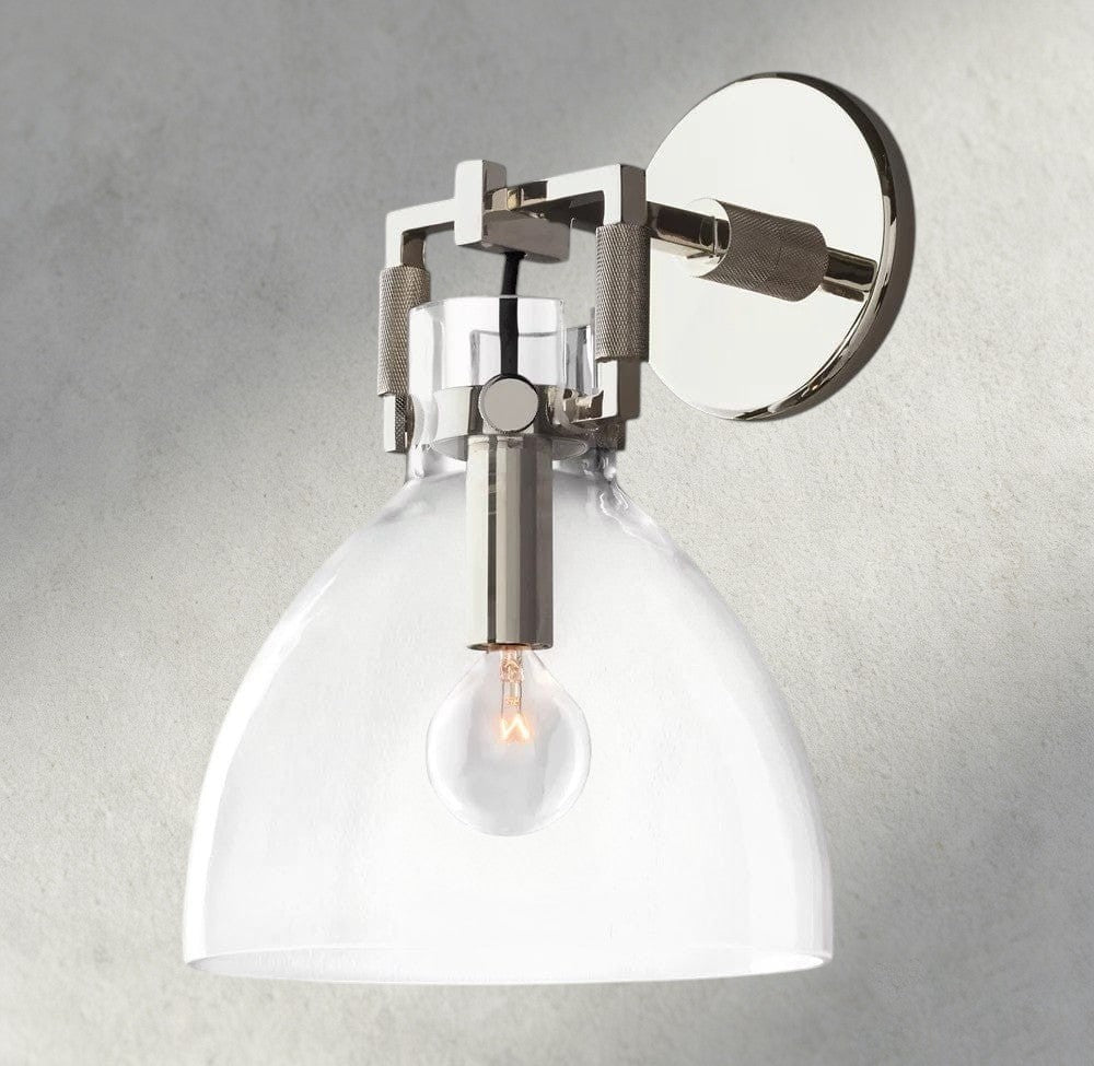 MACHINIST GLASS CLOCHE SCONCE 8", 10"-wall sconce-Manorlights