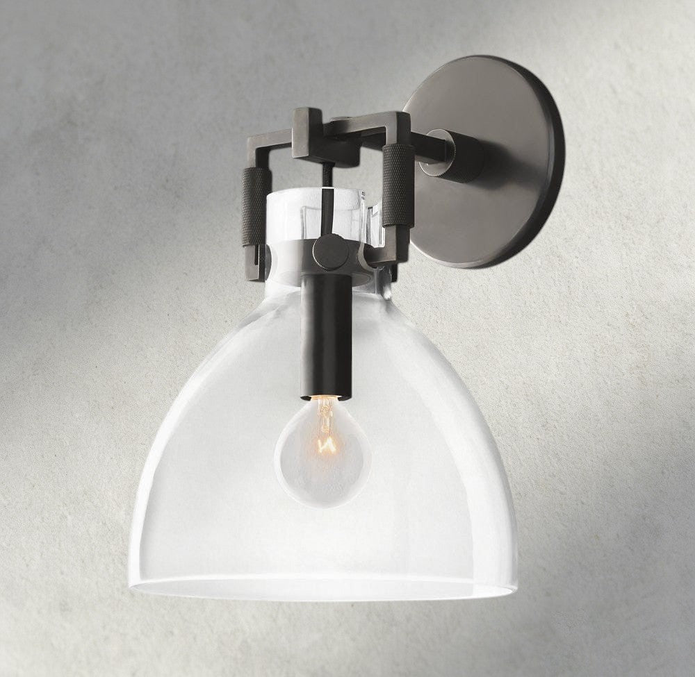 MACHINIST GLASS CLOCHE SCONCE 8", 10"-wall sconce-Manorlights