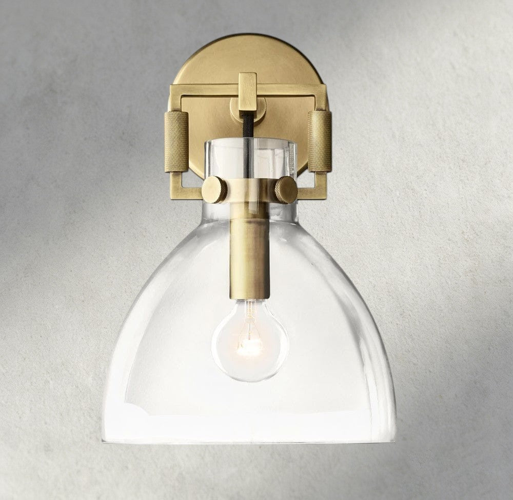 MACHINIST GLASS CLOCHE SCONCE 8", 10"-wall sconce-Manorlights
