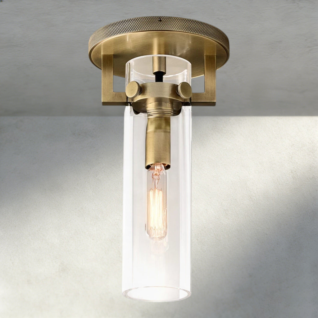 MACHINIST GLASS CYLINDER FLUSHMOUNT-Flush Mount-Manorlights