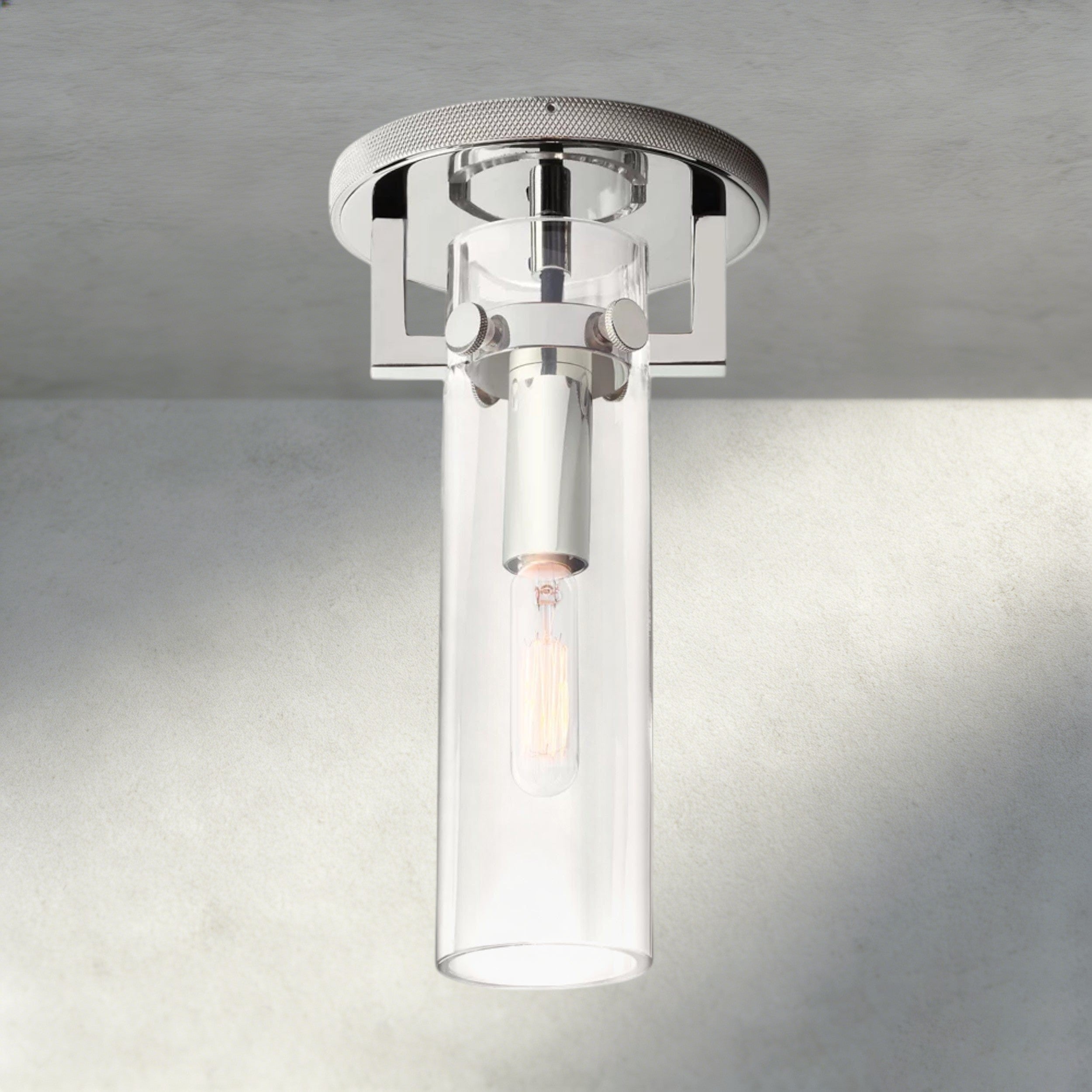 MACHINIST GLASS CYLINDER FLUSHMOUNT-Flush Mount-Manorlights