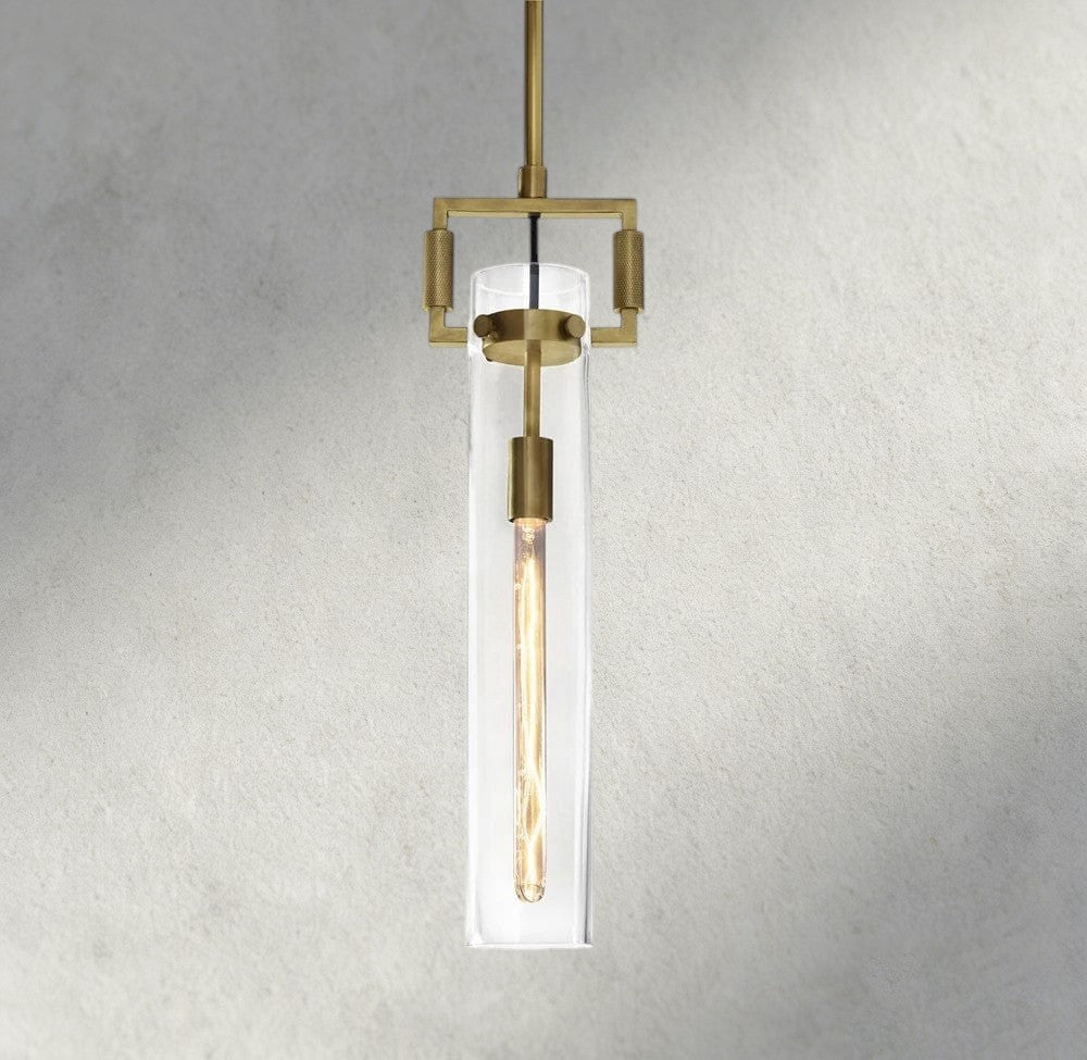 Machinist Glass Cylinder Pendant 12", 22"-pendant light-Manorlights
