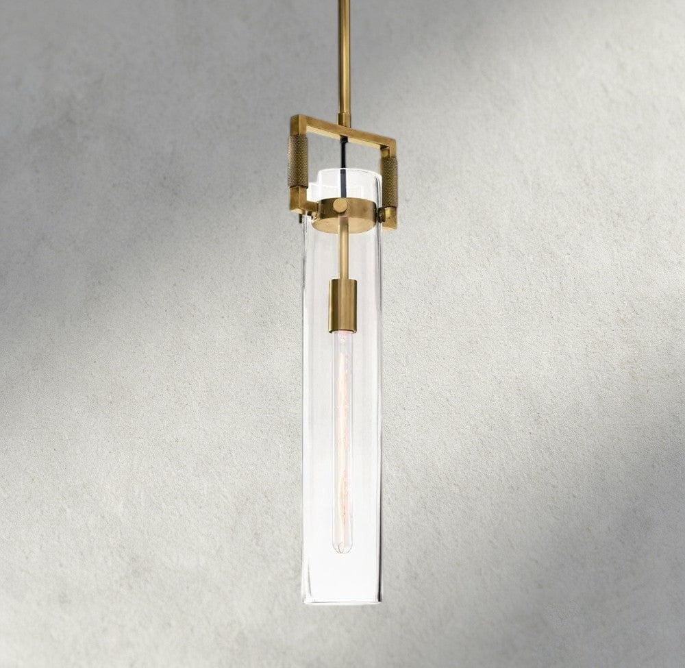 Machinist Glass Cylinder Pendant 12", 22"-pendant light-Manorlights