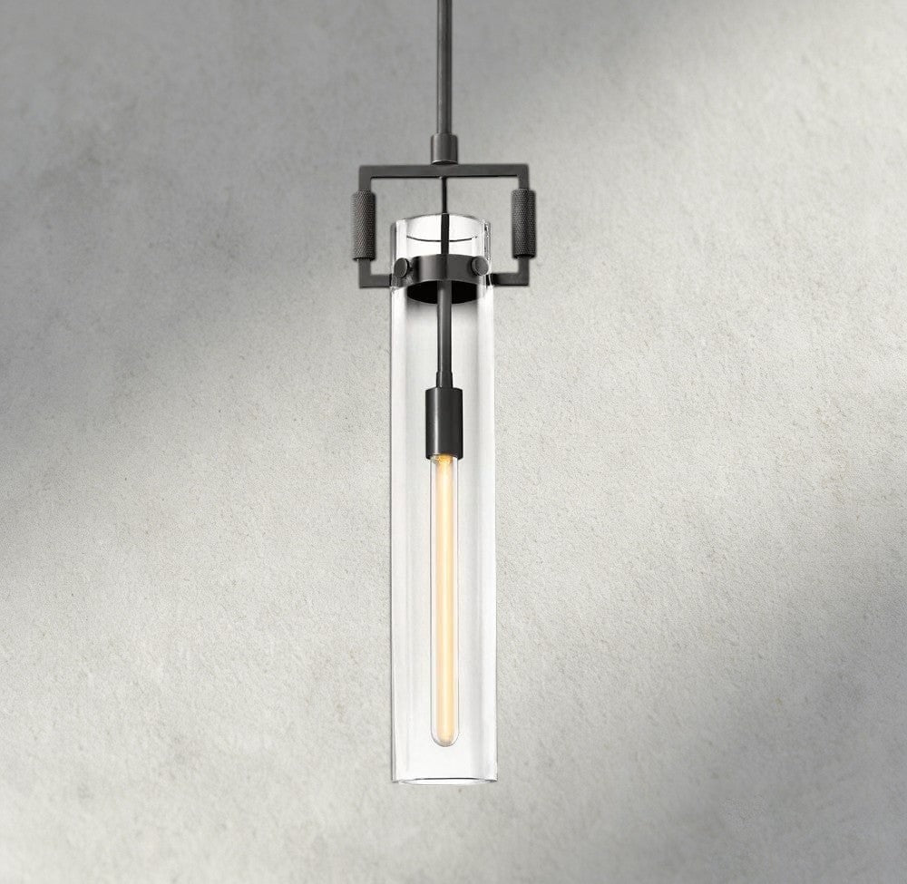Machinist Glass Cylinder Pendant 12", 22"-pendant light-Manorlights