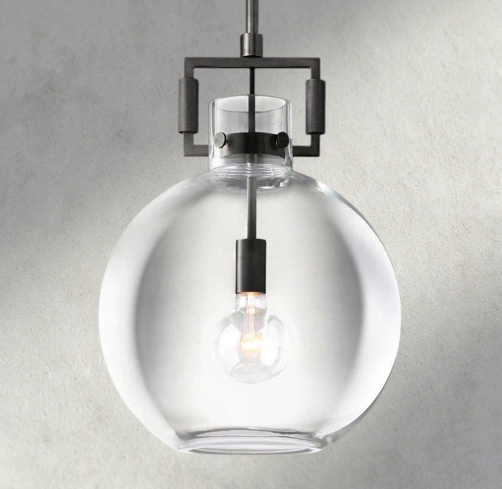MACHINIST GLASS GLOBE PENDANT 10", 14", 18"-pendant light-Manorlights